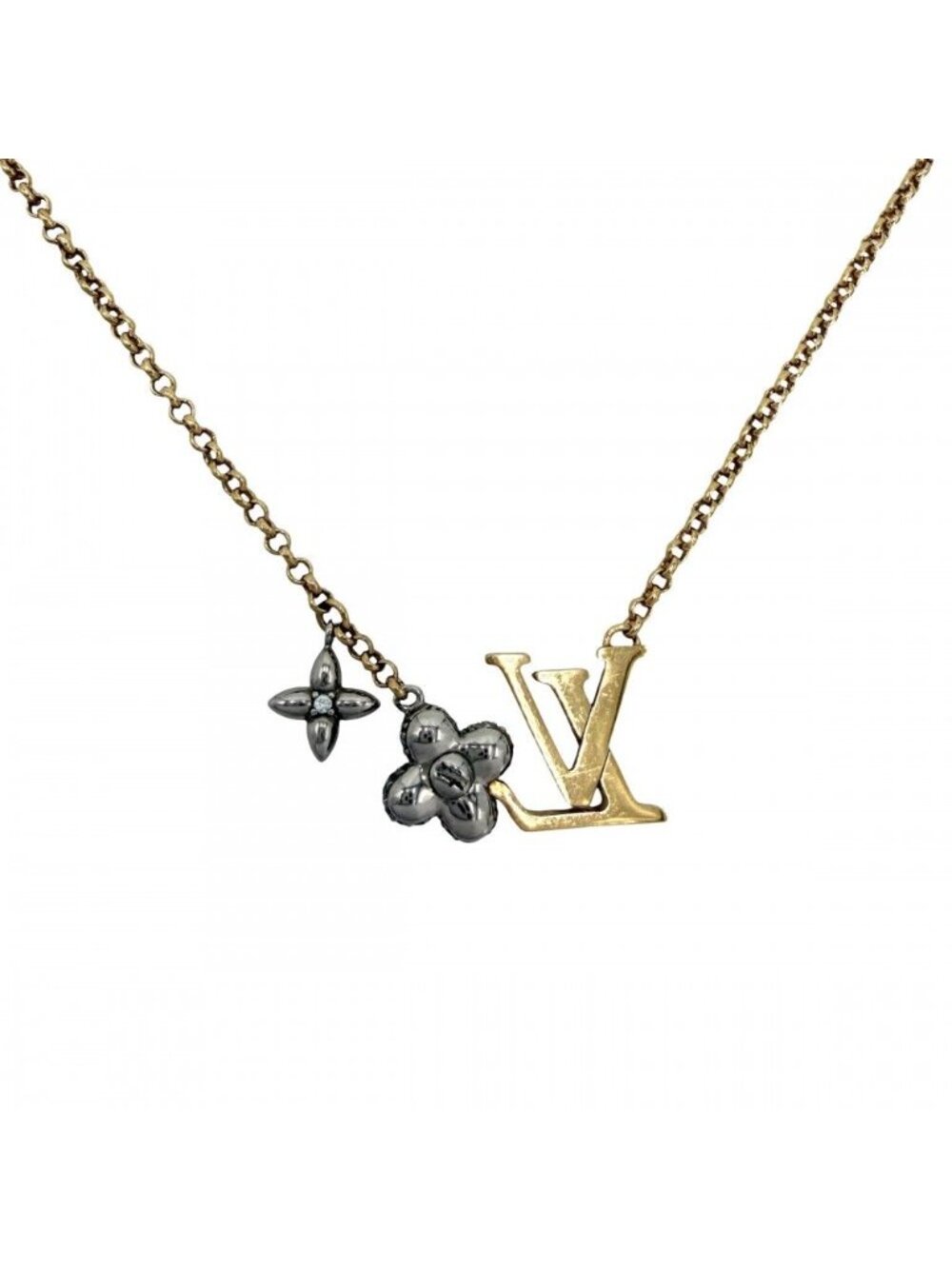 Louis Vuitton Necklace LV Glam Pandant Pendant with Adjustable Star Gold Silver - Picture 2 of 8